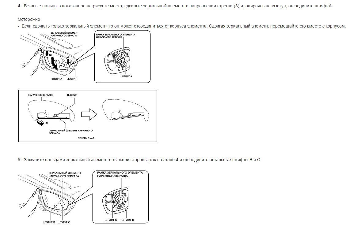 Замена шестеренки в зеркале заднего вида