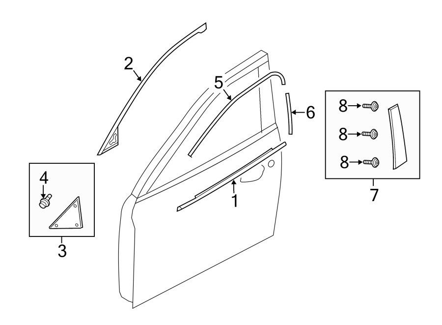 Накладки (молдинги) передних дверей