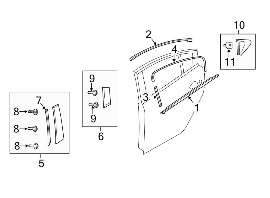 Накладки (молдинги) задних дверей